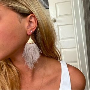 GOLD AND GRAY THREADED EARRINGS